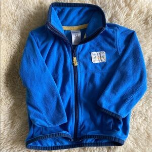 Blue Fleece Jacket with Zip Closure